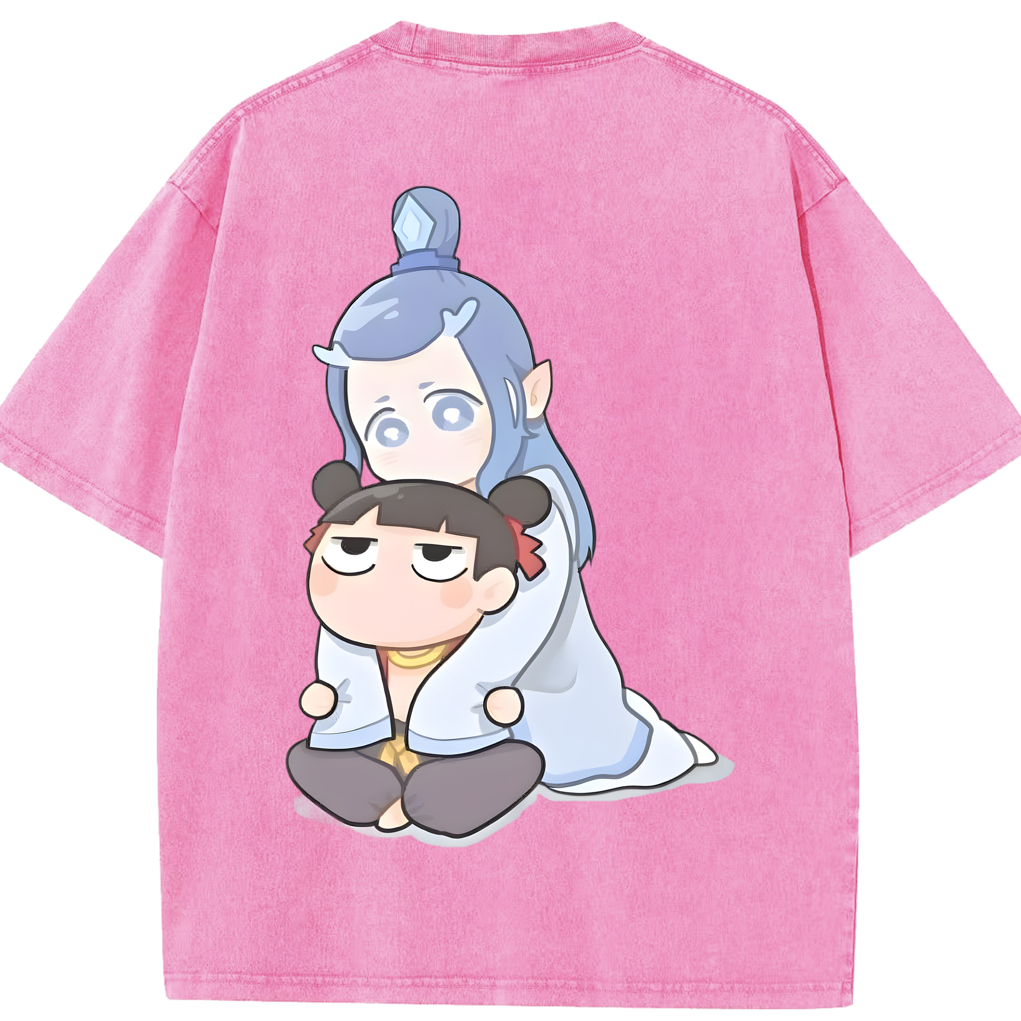（画像用） Ne Zha 2 ナタ 魔童の大暴れ 綿100% ヴィンテージ風 半袖Tシャツ（背面プリント）